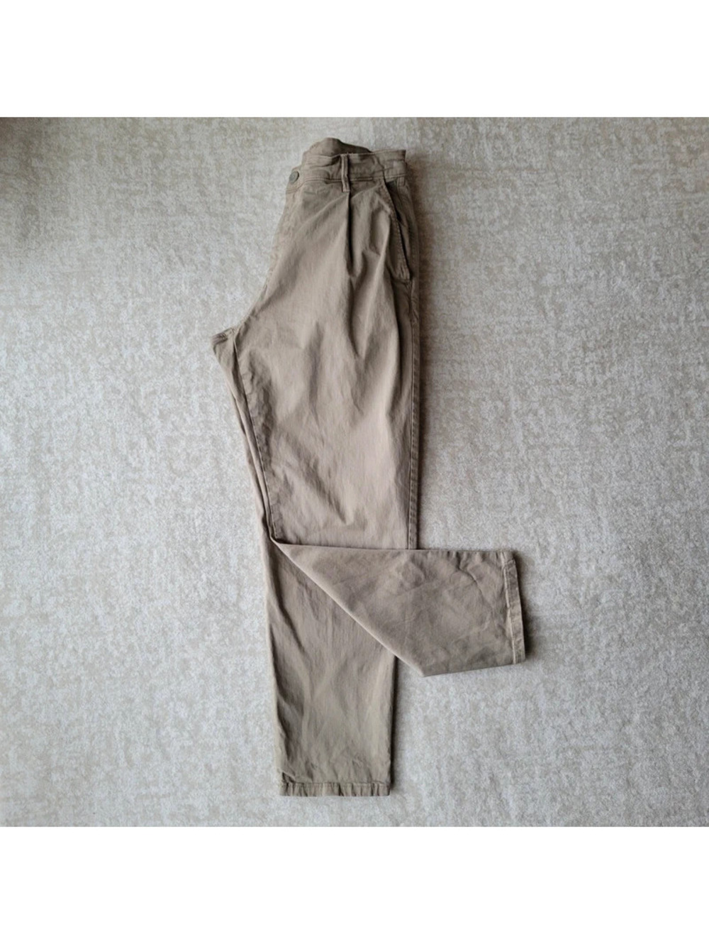 Zara Premium Pleated Chinos Pants Sz 30 Womens Khaki Classic Cut Mid Rise - Picture 4 of 16